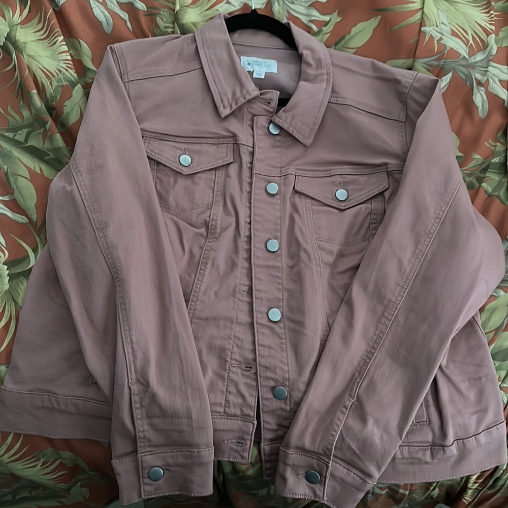 Market & Spruce Jean Jacket Dusty Rose sz 2X